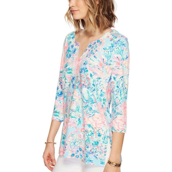 Lilly Pulitzer Justina Tunic in Gypsea Serene Blue - Picture 7 of 7